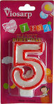 Viosarp Birthday Candle Number "5" in Red Color VC091-5