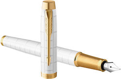 Parker I.M. Premium Fountain Pen Medium White with Blue Ink Parker I.M. Premium Fountain Pen Medium White with Blue Ink
