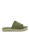 Komis & Komis K40 Leather Women's Flat Sandals in Green Color K40-KHAKI