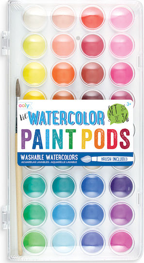 Ooly Watercolor Paint Pods & Brush Σετ Νερομπογιές Πολύχρωμες με Πινέλο 36τμχ