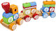 Eva Toys Vehicle Educational Pull-Along Train ABC Train made of Wood for 24++ Months