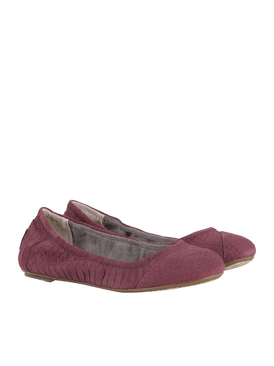 Toms Suede Snake Suede Γυναικείες Μπαλαρίνες σε Μπορντό Χρώμα