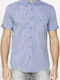Short-sleeved Denim Shirt Blue