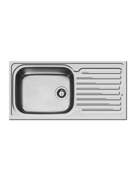 Pyramis Amaltia Plus 1B 1D Drop-In Kitchen Inox Brushed Finish Sink L100xW50cm Silver