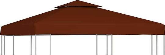 vidaXL Покривало за беседка Кафяв с PVC покритие 3x3m