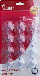 Viosarp VC887 Plastic Hanger Kitchen Hook with Suction Cup Transparent 12pcs