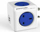 Allocacoc PowerCube 4 Позиции с 2 USB-A Син