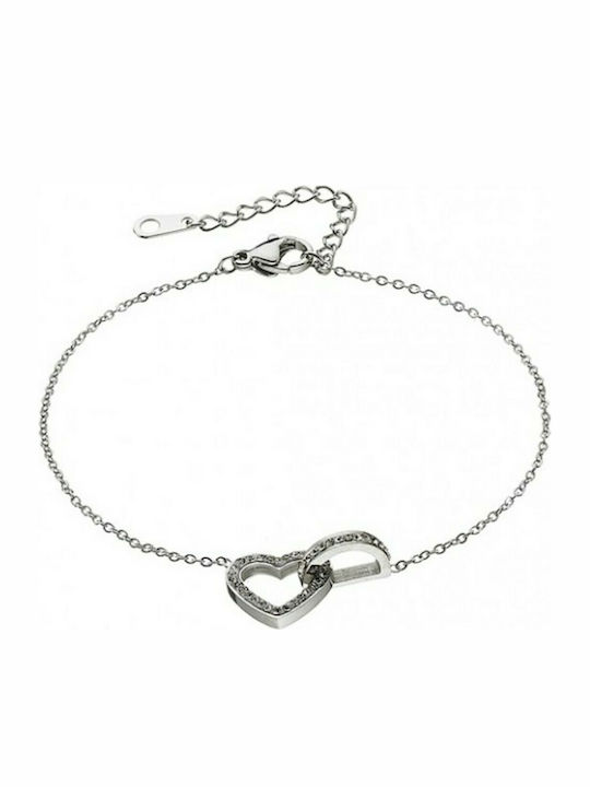 Oxzen Bracelet Chain with design Heart made of Steel