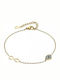 Oxzen Women's Chain Bracelet with Eye Design Made of Gold Plated Stainless Steel with Zircon 20cm