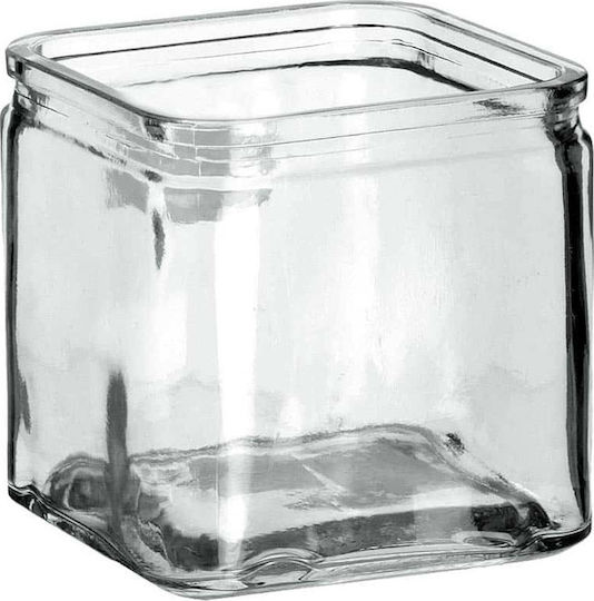 JK Home Decoration Διακοσμητικό Βάζο Glas Transparent 12x12x12cm 1Stück