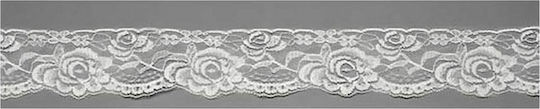 JK Home Decoration Ribbon Lace In White Colour Κορδέλα Δαντέλα Λευκή 60mm 10m 2pcs