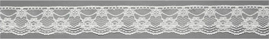 JK Home Decoration Ribbon Lace In White Colour Κορδέλα Δαντέλα Λευκή 50mm 10m 2pcs