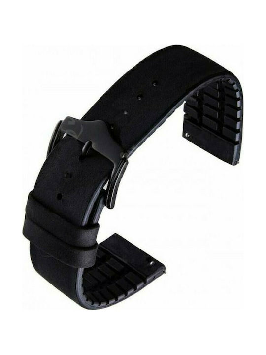 Armband Gummi 8846 easy click Schwarz 22mm