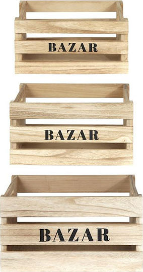 The Home Deco Factory Декоративен Клетката за Градина Дърво 40x30x22cm Комплект 3бр 40брx30брx22бр 3бр HD3904