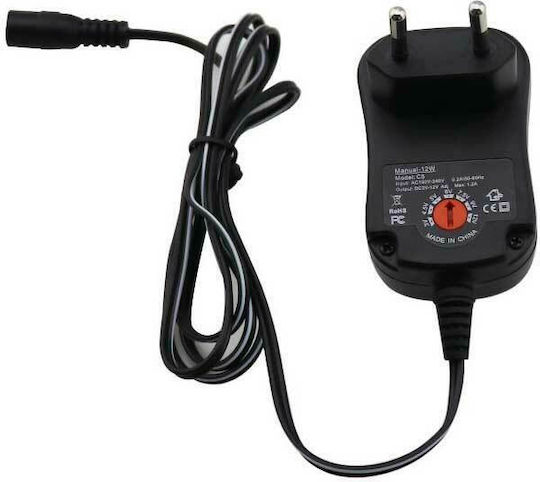 ATC Universelle Netzadapter Einstellbare Spannung 3 bis 12V 1A mit Leistung 12W (05.007.0033)