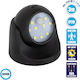 GloboStar Dummy Surveillance Dome Camera with LED Lighting Black 3W 300lm 6000K