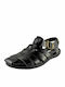 KOUROS LEATHER MEN'S SANDALS-7-15-BLACK