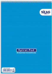 Skag Notebook Block Spiral 80 Sheets A4 Ruled Black