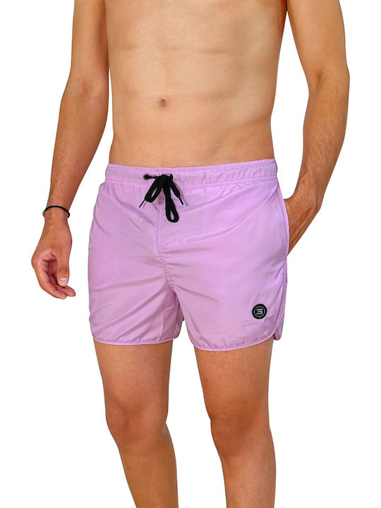 3Guys Jas Plain 12-4330 Men's Swimwear Shorts Pink