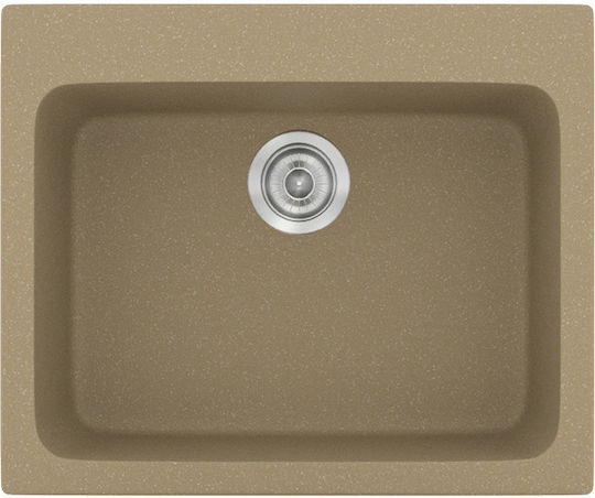Sanitec Classic Unterbau Spüle aus Verbundgranulat B60xT50cm Metallic Cream
