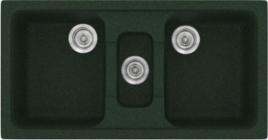 Sanitec Classic Drop-In Chiuvetă din Granit Sintetic L97xW51cm Granit verde