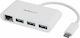 StarTech USB Хъб с 4 Порта USB 3.0 с USB-C Интерфейс и Ethernet в Бял Цвят