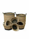 Aria Trade 84137247 Set of Straw Laundry Baskets 37x37x50cm Brown