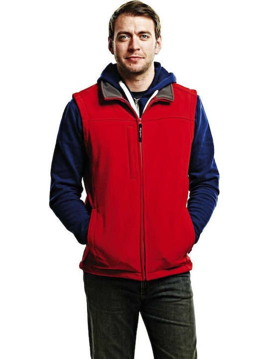TRA788 Ärmellos Jacke Softshell Wasserdicht und Winddicht Rot