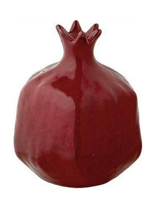 JK Home Decoration Επιτραπέζιο Γούρι Ρόδι Κόκκινο Κεραμικό 13x15cm