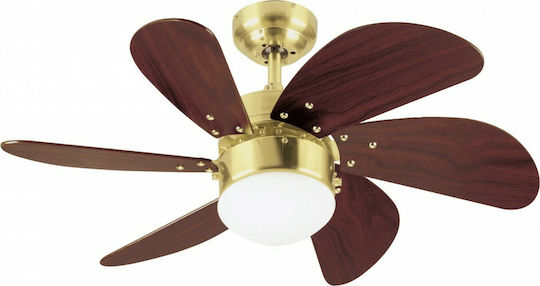 Westinghouse Turbo Swirl Deckenventilator 76cm mit Leuchte Satin Brass