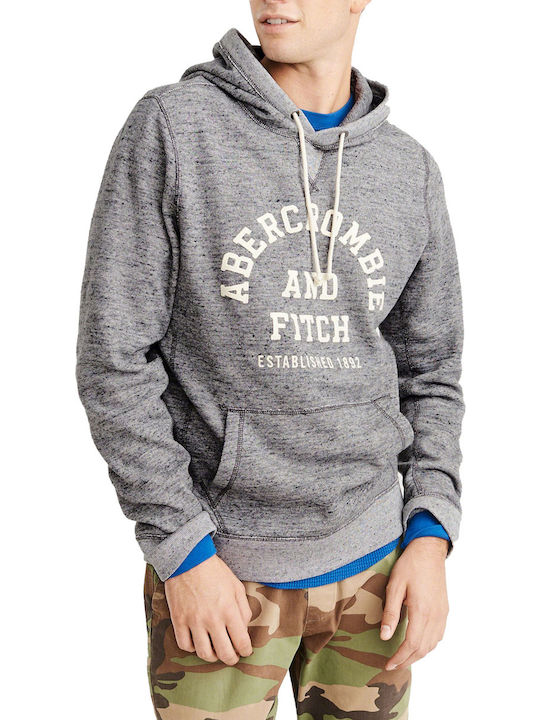 Abercrombie & Fitch Men's Sweatshirt with Hood and Pockets Gray