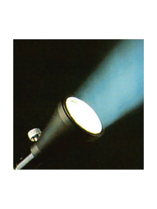 Aca Στρογγυλό Μεταλλικό Χωνευτό Σποτ με Ενσωματωμένο LED Σποτ Οπτικής Ίνας σε Μαύρο χρώμα