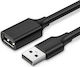 Ugreen USB 2.0 Kabel USB-A-Stecker - USB-A-Buchse Schwarz 1.5m 10315