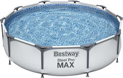 Bestway Steel Pro MAX Στρογγυλή με Μεταλλικό Σκελετό Γκρι Bestway Steel Pro MAX Στρογγυλή με Μεταλλικό Σκελετό Γκρι