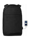 Blaupunkt Ανδρικό Υφασμάτινο Σακίδιο Πλάτης Αδιάβροχο με Θύρα USB Μαύρο