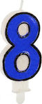 Κεράκι Γενεθλίων Νούμερο 8 Μπλε
