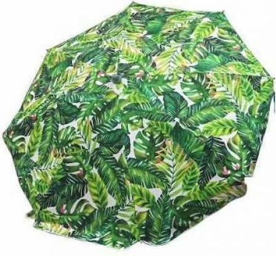 Zanna Toys Umbrelă de Plajă Floral cu Diametru de 1.8m Verde