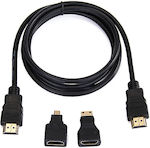 1.5M High Speed 3 In 1 HDMI TO Mini HDMI + Micro HDMI Adapter Cable