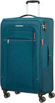 American Tourister Crosstrack Large Travel Suitcase Fabric Blue with 4 Wheels Height 79cm.
