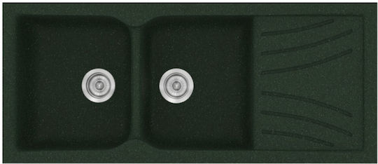 Sanitec Classic Chiuvetă Bucătărie Drop-In Din Granit Lichid M115xL50cm Verde Granit