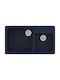 Sanitec Classic Drop-In Sink Left Synthetic Granite W90xD51cm Granite Blue