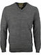 Camel Active Men's Long Sleeve Sweater with V-Neck Gray