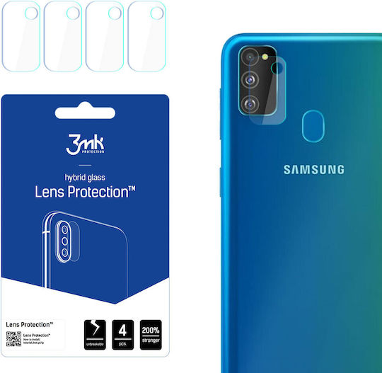 3MK Lens Protection 4pcs Camera Protection Tempered Glass Transparent for the Galaxy M21