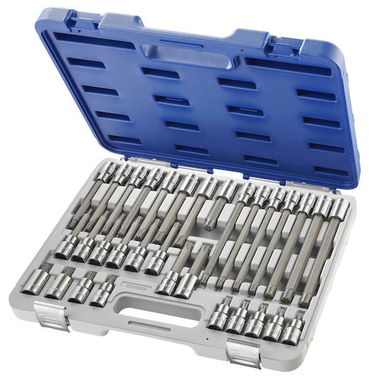 Expert Tools Μακριά Καρυδάκια με Μύτες Ribe και Καρέ Υποδοχής 1/2'' Σετ 32τμχ