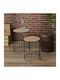 Round Zigon Nesting Set Made of Solid Wood Natural - Black S/2 2 Pieces M40xW40xH40cm