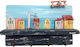 Kapadakis Wood Art Wall Hanger Handmade Airplane Above the City Wooden 4 Hooks Multicolour 35x9x21cm