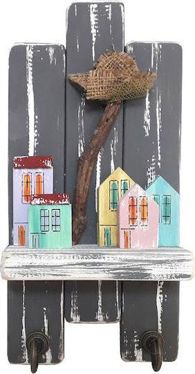 Kapadakis Wood Art Handmade Wooden Wall Hanger 2 Hooks 21x7x30cm Kapadakis Wood Art Handmade Wooden Wall Hanger 2 Hooks 21x7x30cm
