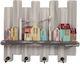 Kapadakis Wood Art Wall Hanger Handmade City with Columns Wooden 4 Hooks Multicolour 35x8x30cm
