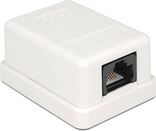 DeLock Μονή Εξωτερική Πρίζα Δικτύου RJ45 Τύπου Cat6 σε Λευκό Χρώμα 86248