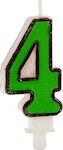 Κεράκι Γενεθλίων Νούμερο 4 Πράσινο